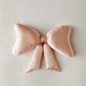 Satin Ballet Slipper Pink Bow Throw Pillow